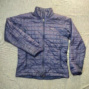 Patagonia Nano Puff Jacket Medium Shadow Blue Quilted Insulated Mock Neck